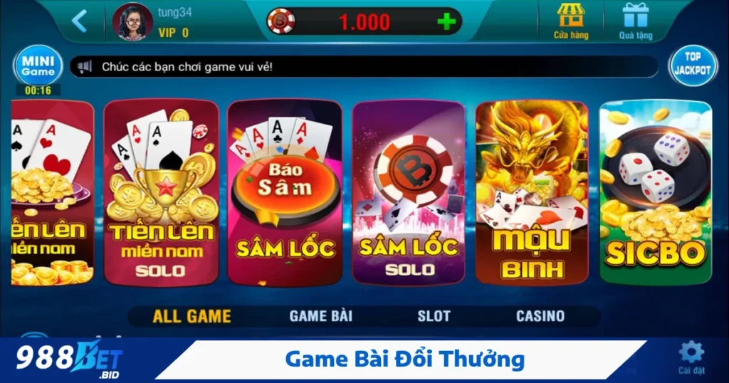 Game Bài Đổi Thưởng Tại 988BET & Cách Nhận Thưởng Lớn 9 Game bài đổi thưởng là gì? Giới thiệu hệ thống trò chơi tại 988BET